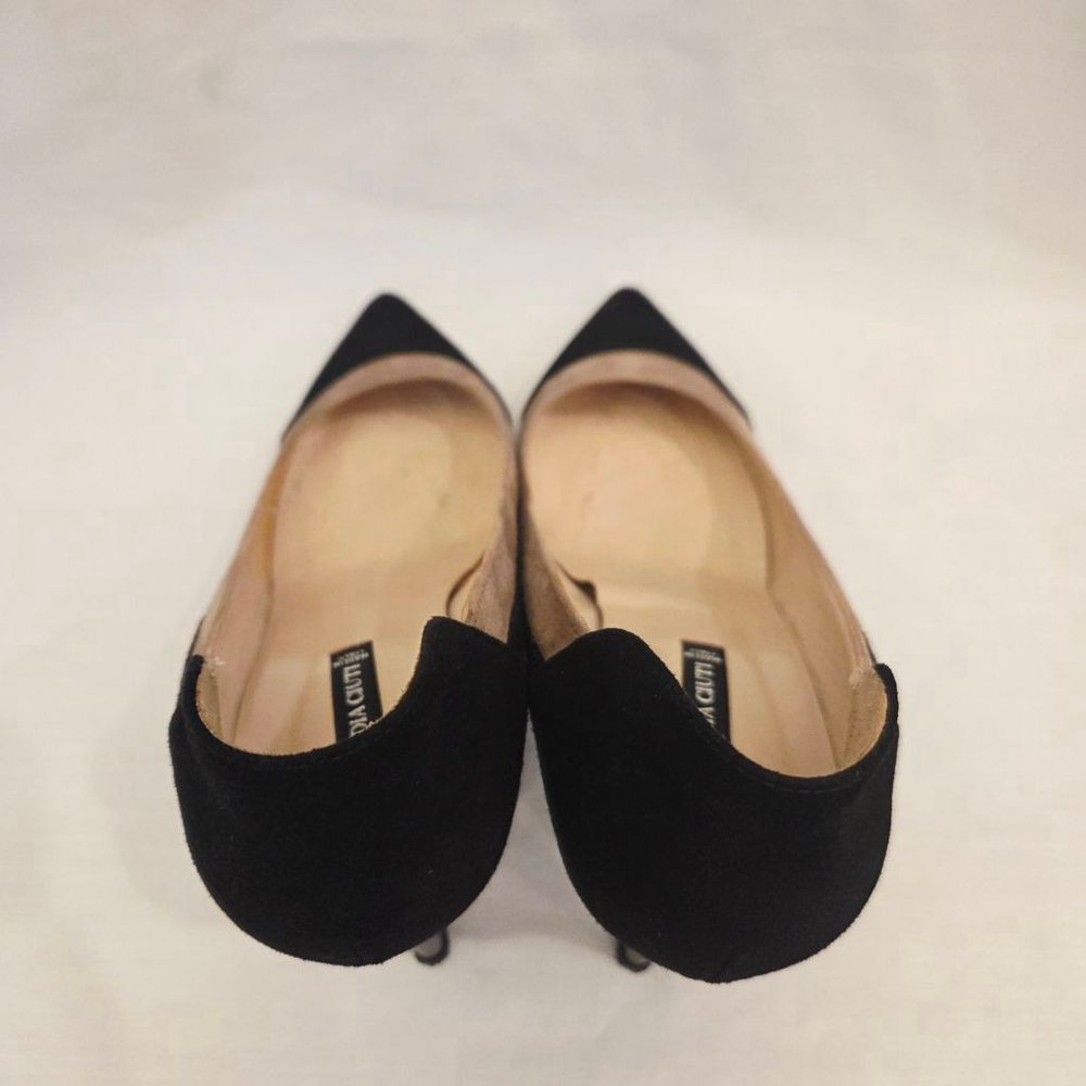 CLAUDIA CIUTI Black Tan Suede Pointed Toe Heels Size 8 - Picture 5 of 9